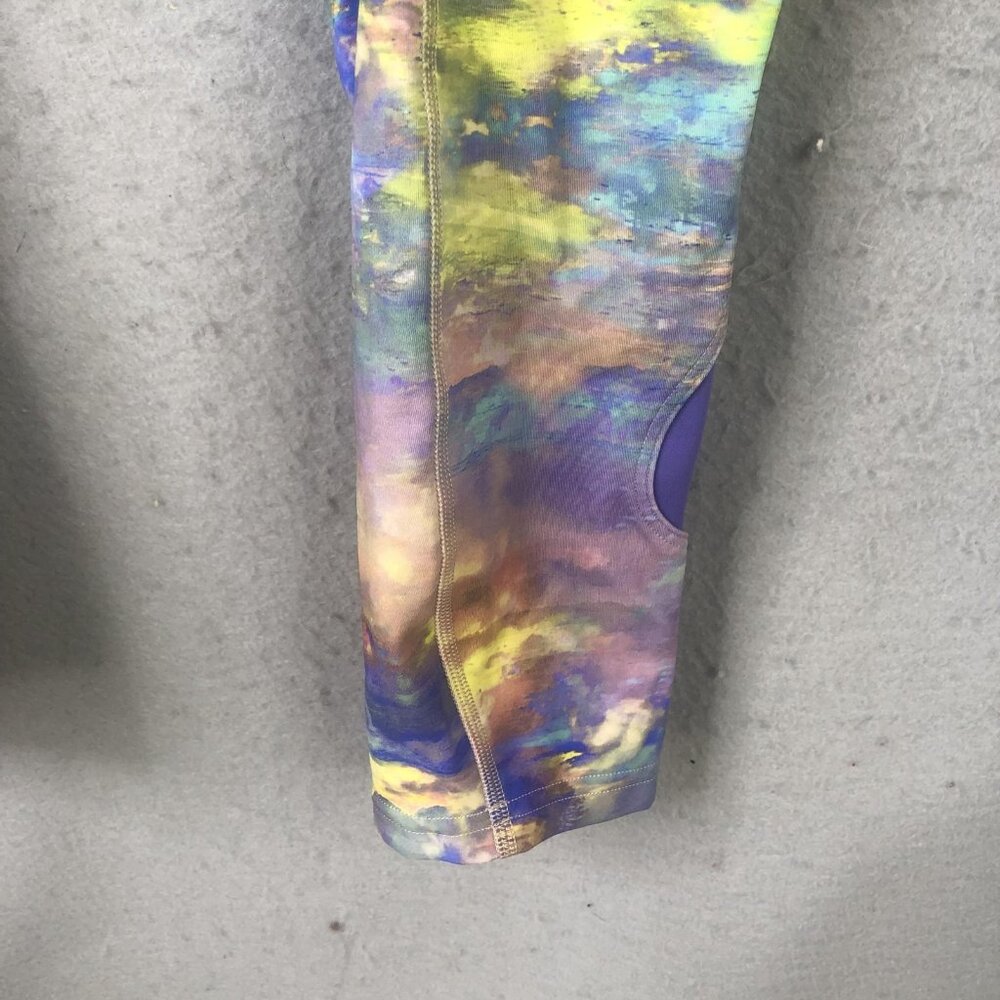 Lululemon Leggings Womens 6 Multicolor Tie Dye Cropped Zip Pockets Athleisure - Picture 10 of 16